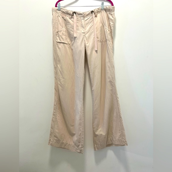 Dalia Collection Tie Front Creamm color Linen/Cotton Pants sz 12 - Picture 1 of 9